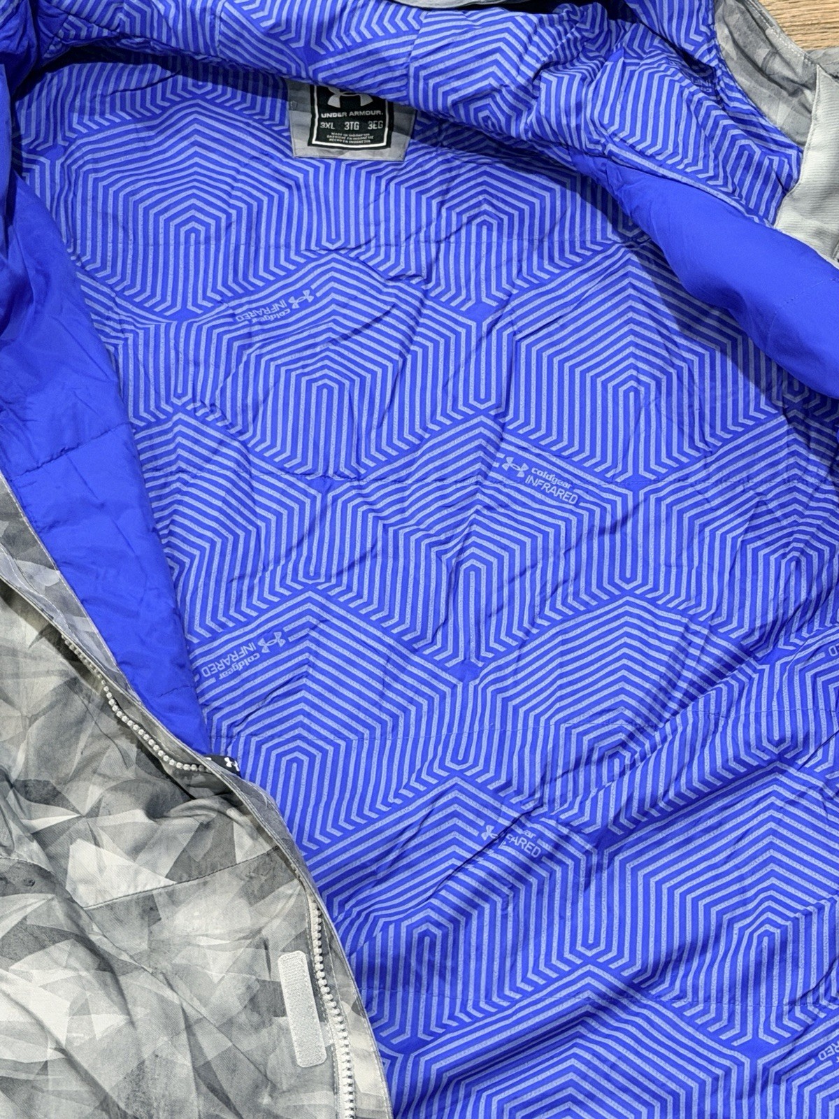 Men's Under Armour Grey Geometric Infrared Snow Jacket 3XL thumbnail 12