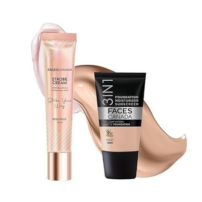 FACESCANADA Airbrushed Glow Full Combo - All Day Hydra Matte Foundation - Absolu