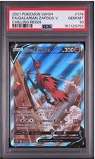 Pokemon Galarian Zapdos V (Alternate Full Art) 174/198 Chilling Reign PSA 10