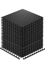 Exercise Flooring Mats Interlocking Puzzle EVA Foam Tiles Gym Play 20 Sf BLACK