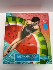 South Beach Watermelon Slice Inflatable Pool Float With Glitter Over 6 Foot Tall