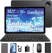 10'' Android 15 Tablet, 24GB RAM,12GB ROM up to 1TB , Octa-Core Processor,1280x