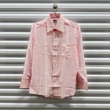 70s Montgomery Ward Mens Pink Patterned Button Down Dress Shirt Size 15 1/2
