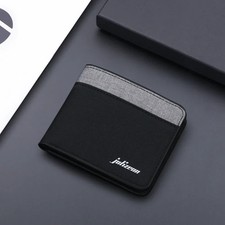 Men Fashion Canvas Wallet Short Purse Credit Card Case Bag Black/blue/gray Card