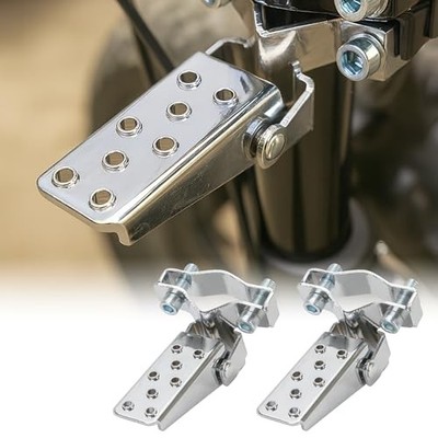A Pair Bike Foot Pegs Clamp for Mini Bike, Foldable Foot Pedals for Motorcycle 