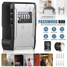 Large Key Safe Combination Lock Box Metal 4 Digit Weather Resistant Key Storage