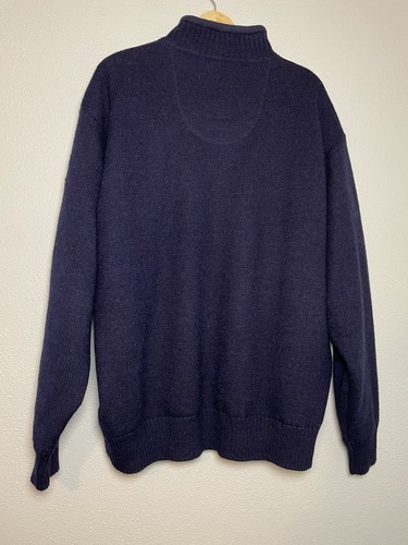 Beretta Full Zip 100% Wool Blue Sweater Men's Size 2XL - Picture 2 of 7