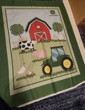 Fabric John Deere Barn Yard Panel 36x46 Cotton
