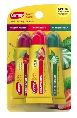 (3 PACK) Carmex Lip Balm Tubes Assorted Flavors Spf#15 3 Pack 0.35oz