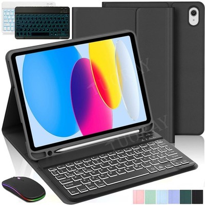 Hülle mit Beleuchtete Tastatur für iPad 7/8/9/10/11. Gen Air M3 M2 Pro 11'' 2025