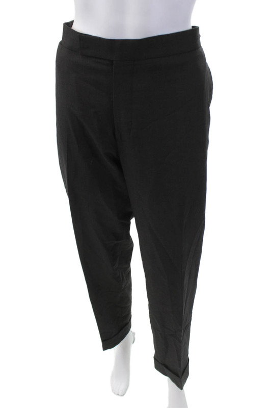 Drapers Womens Wool Four Pocket Mid-Rise Tapered Pants Trousers Black Size 27