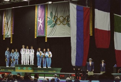 Laura Flessel Sophie Moressee Pichot and Valerie Barlois of France- Old Photo