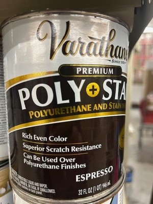 Varathane Premium Poly & Stain Oil Based, Espresso, 1 Quart SATIN  FREE SHIPPING