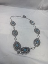 NWOT Ariat Women's Oval Turquoise Concho Chain Belt