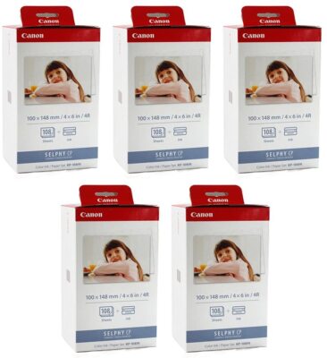 Canon Selphy CP1500 CP1300 CP1200 4x6 108 sheet Color Ink Paper Set KP-108IN lot