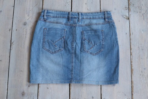 Women's Vintage ESMARA Blue Denim 100% Cotton Straight Mini Jean Skirt UK10 UK12 - Picture 6 of 12