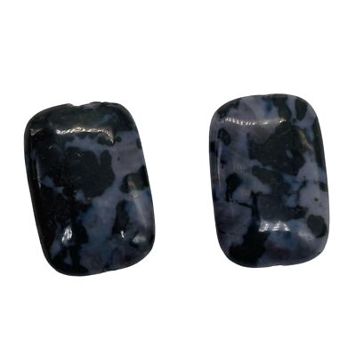 Stormy Purple Sky Jasper Rectangle Pendant Beads | 30x22x8mm | 2 Beads |
