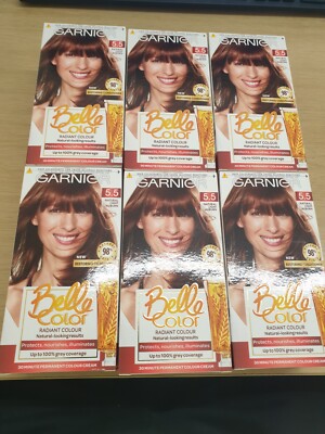 Garnier Belle Color 5.5 Natural Light Auburn Permanent Hair Dye X6 JUST ...