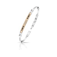 Herrenarmband Aus Edelstahl 316L Mit Rosé-Finish Und WeißEn Diamanten 0,05 Karat