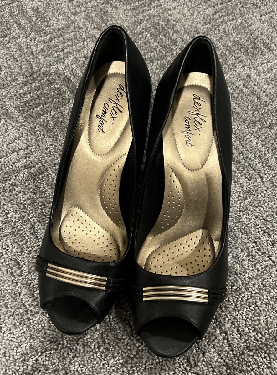 comfortable open toe pumps