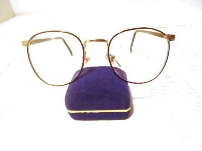Zimco Optics Large Eyeglass Frames  Eclipse Gold Brown 48 19 135 Lot 447