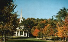Postcard MA Old Sturbridge Village 1832 Meeting House 1957 Vintage PC G1058