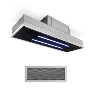 Details About Extractor Fan Cooker Hood Kitchen Ceiling 77 Cm Glass 410m H Led Remote Black