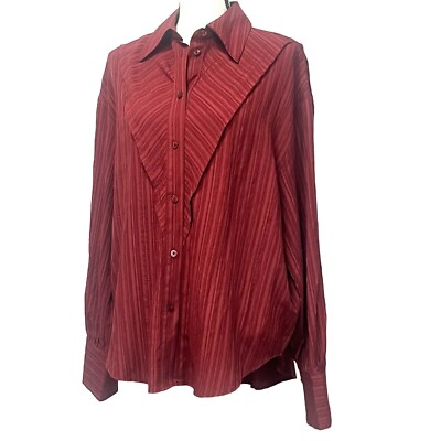 Topshop textured panel shirt in berry, Sz. 6