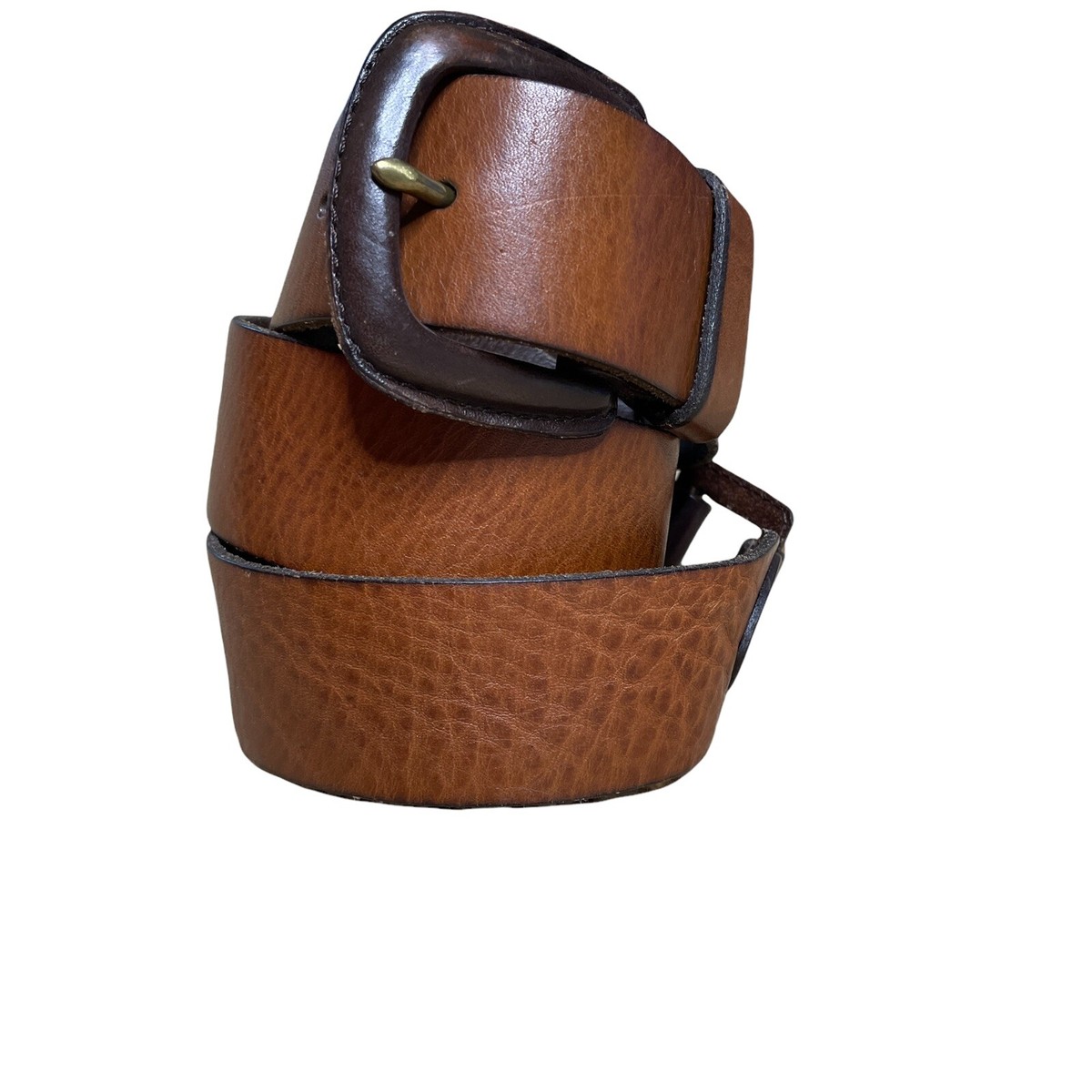 Fossil Genuine Leather Brown Belt Sz M Leather Covered Brass 