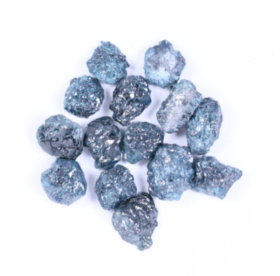 14Ct Lot   15pcs Uncut Natural Blue Diamonds, Rough Diamond for Custom Project.