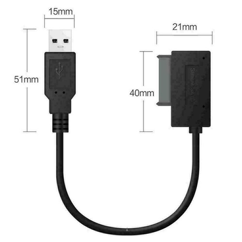 USB 2.0 zu Slimline SATA 7+6 13pin Laptop DVD Optischer Adapter Laufwerk Best - Bild 4 von 9