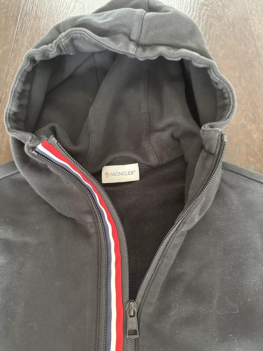 Moncler Maglia Cardigan Zip Up Hoodie Black sz M Moncler Maglia Cardigan Zip Up Hoodie Black sz M