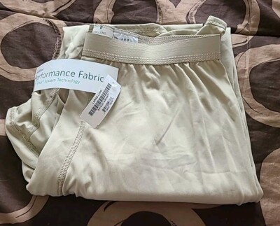 Milliken Pants Mens Large Long Beige Base Layer Lightweight Cold Weather NWT