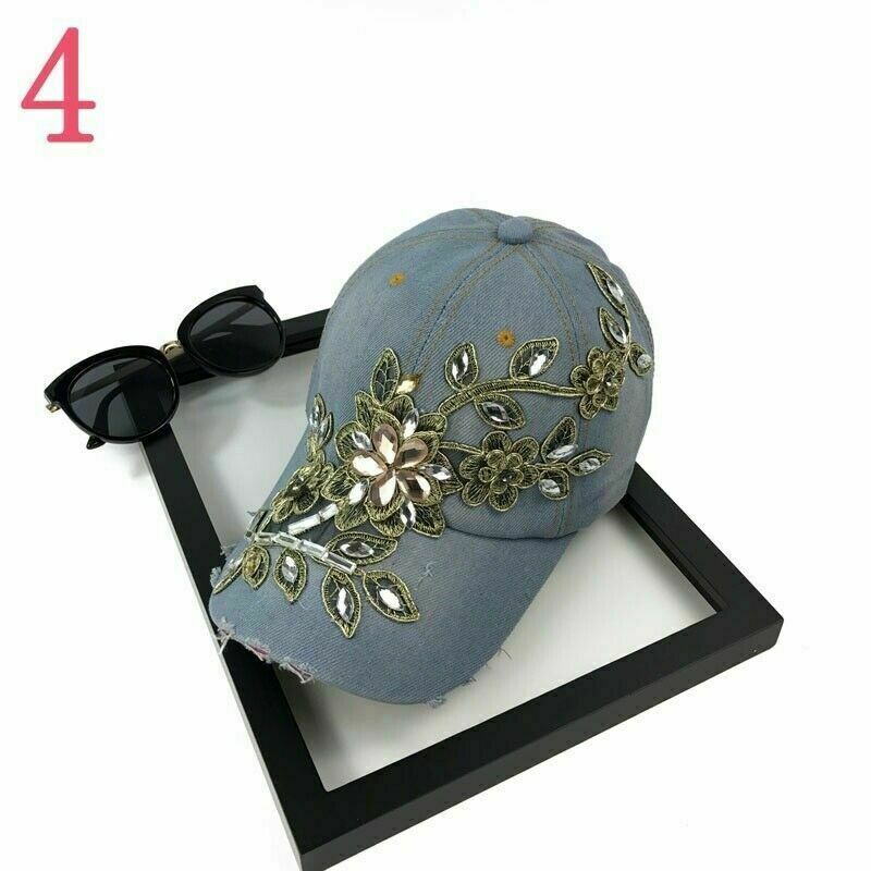 APL Berretto da baseball donna berretto tempo libero sole cappello decorazione diamante denim lino