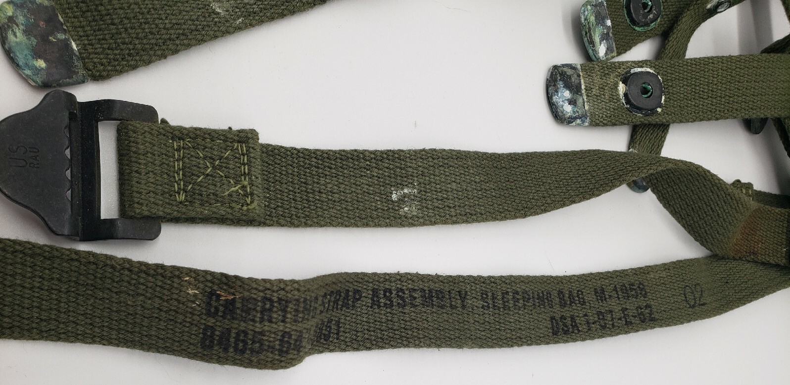 1962 US Military M-1956 Sleeping Bag Carrier Strap Assembly Vietnam War ...
