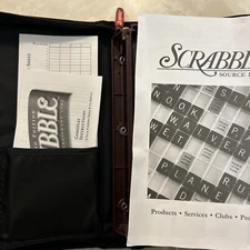 Scrabble Deluxe Travel Edition Wooden Folding Board Game Road Trip Open Box Used