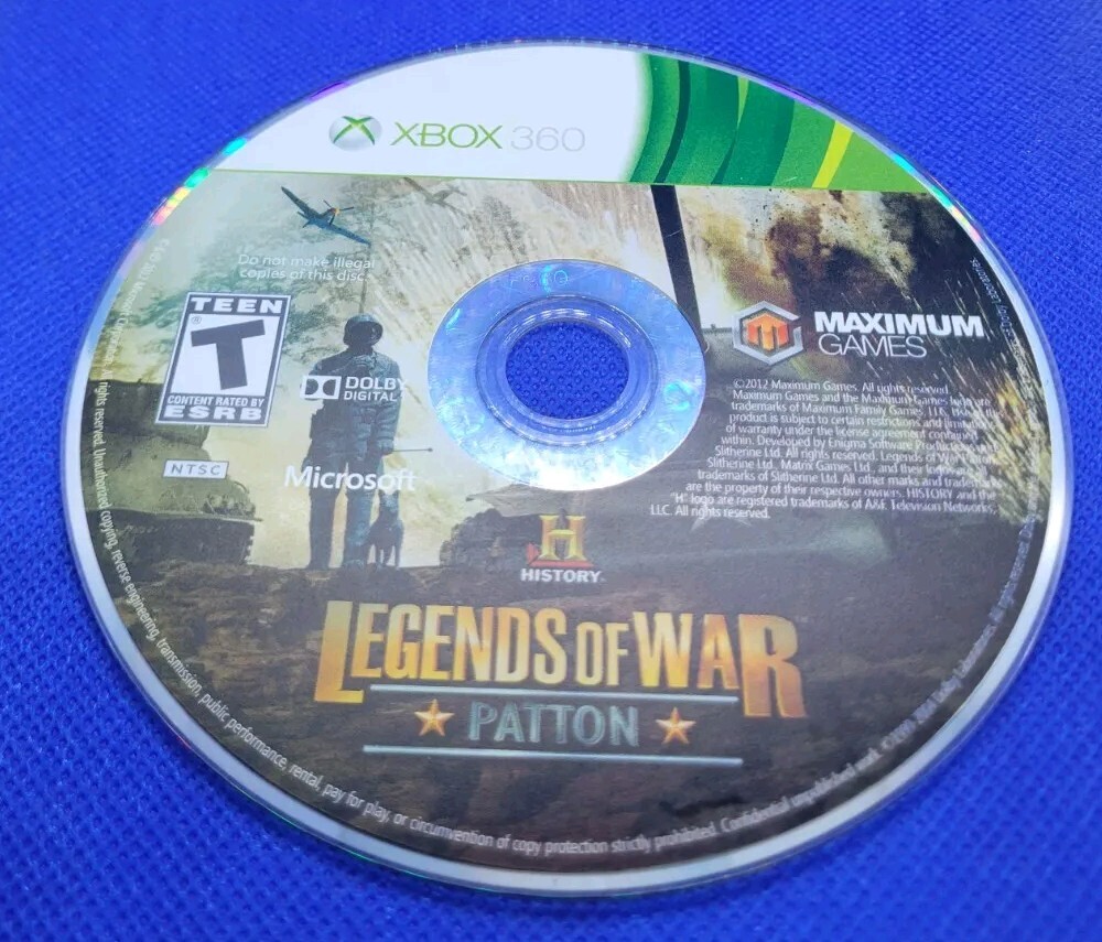 History: Legends Of War Patton (Xbox 360) No Manual Turn-based