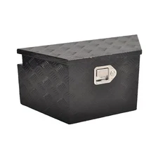 26" X 13.3" X 12" Black Aluminum Trailer Tongue Tool Box Truck Bed Lock Storage