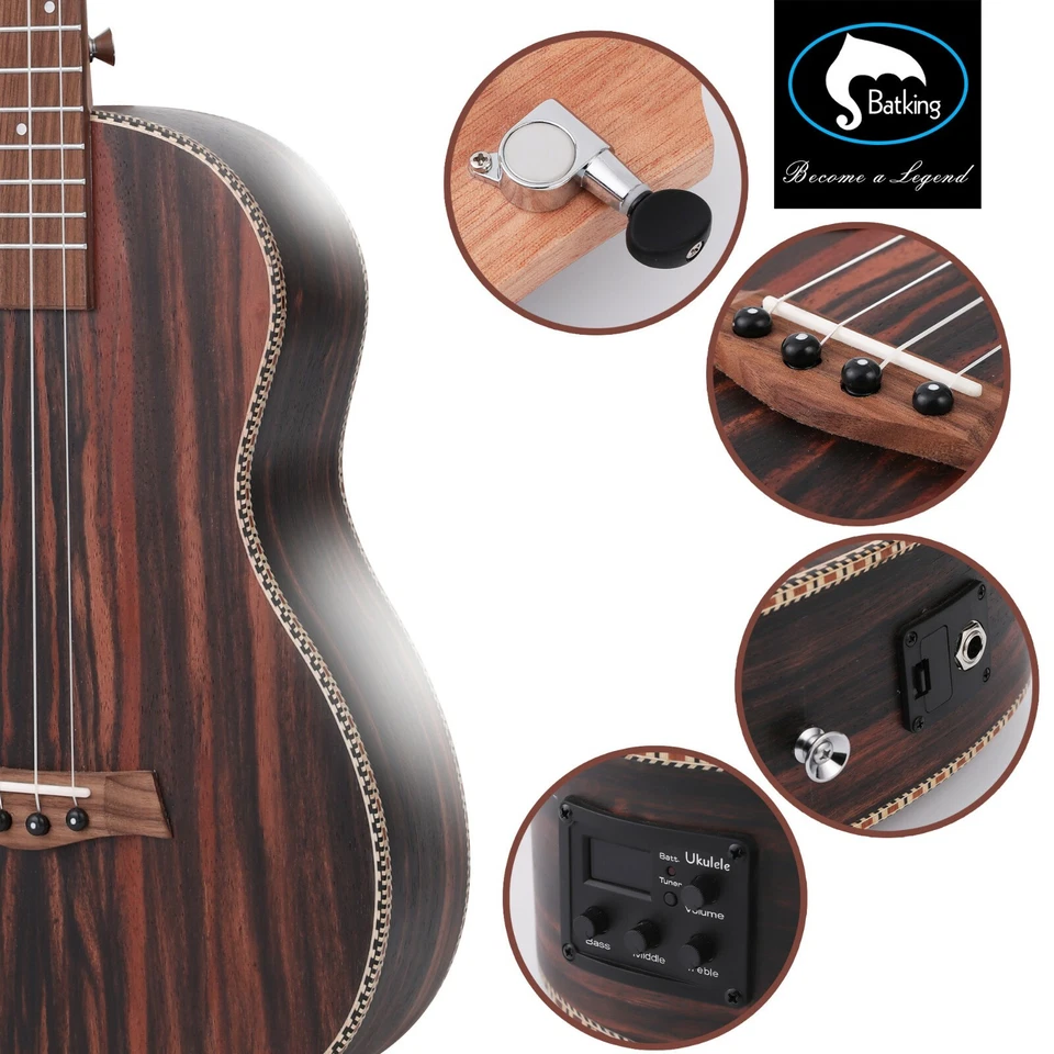 Batking 30inch Baritone Ukulele Blackwood Acoustic Electric Uke/TrussRod/EQ - Image 3 of 4