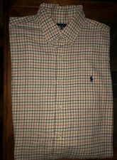 Mens Ralph Lauren Classic Fit Long Sleeve Plaid Button Front Shirt 16/L - EUC