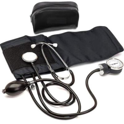 Blood Pressure Monitor Sphygmomanometer with stethoscope (Black BP Monitor)