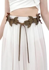 Renaissance Belt Medieval Fairy Fantasy Sash, Faux Leather Cottagecore Costume