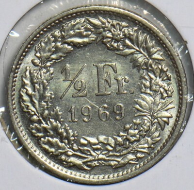 Switzerland 1969 1/2 Franc 240588 combine shipping | eBay