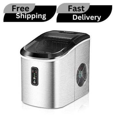 EUHOMY Ice Maker Machine Countertop, 26 lbs in 24 Hours 9 Cubes Ready in 8 Mins