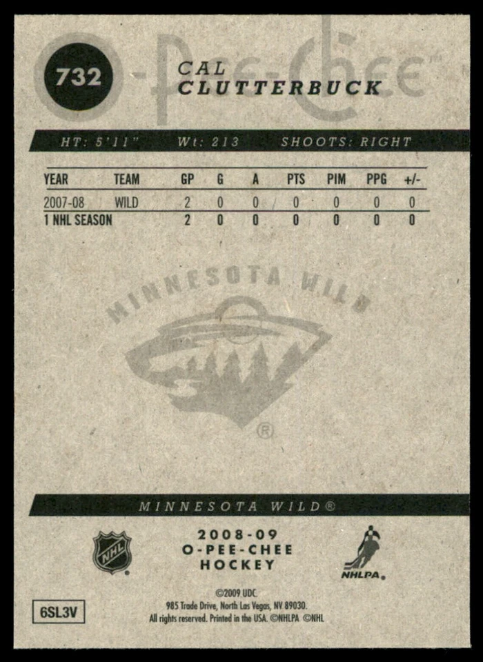 2008-09 O-Pee-Chee Cal Clutterbuck #732 - Image 2 of 2