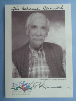 -ke- Lukas Ammann   2017 (Wilhelm), ''Die Faller'' autograph card (with dedication)