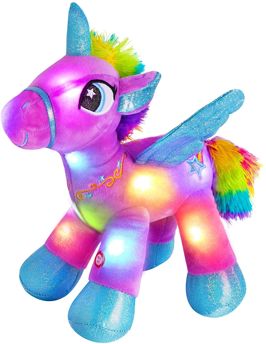 peluche de unicornio juguetes para niña regalos con luces led 1,3,6,9,años