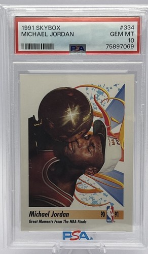 Michael Jordan 1991 Skybox #334 PSA Chicago Bulls HOF - Picture 2 of 3