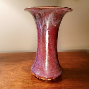 Antique Chinese Flambe Glazed 9" Corest Vase