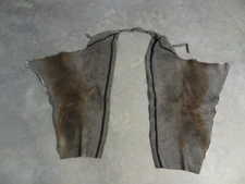 Vintage Western Working Cowboy Rodeo Leather Swade Batwing Chaps Youth Small Gre